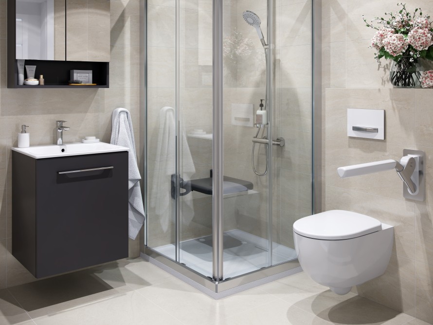 Ванна кімната обладнана безбар'єрними рішеннями KOLO Lehnen Ванна кімната обладнана безбар'єрними рішеннями KOLO Lehnen
